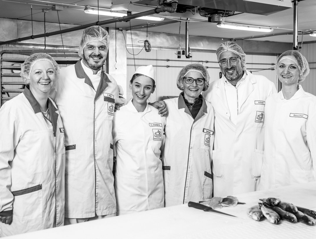 Biopolar visiting the fish processor