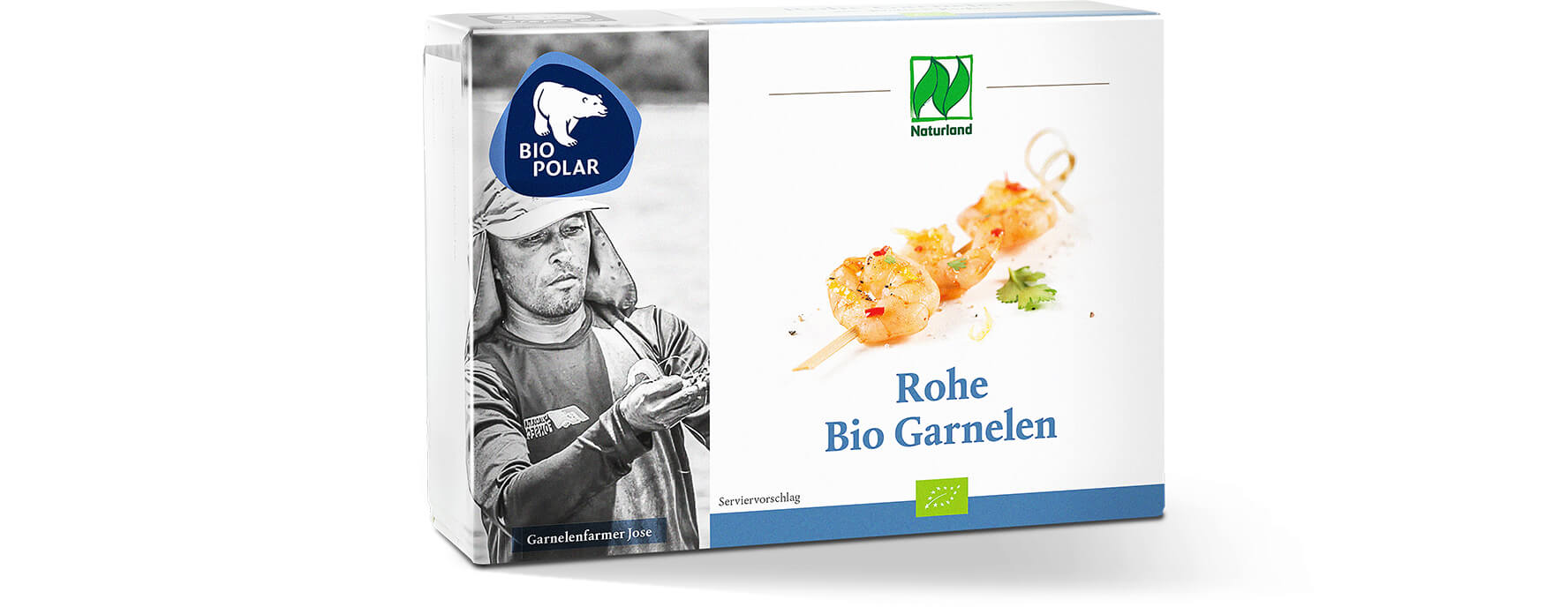 Pappkarton-Verpackung der rohen Bio Garnelen