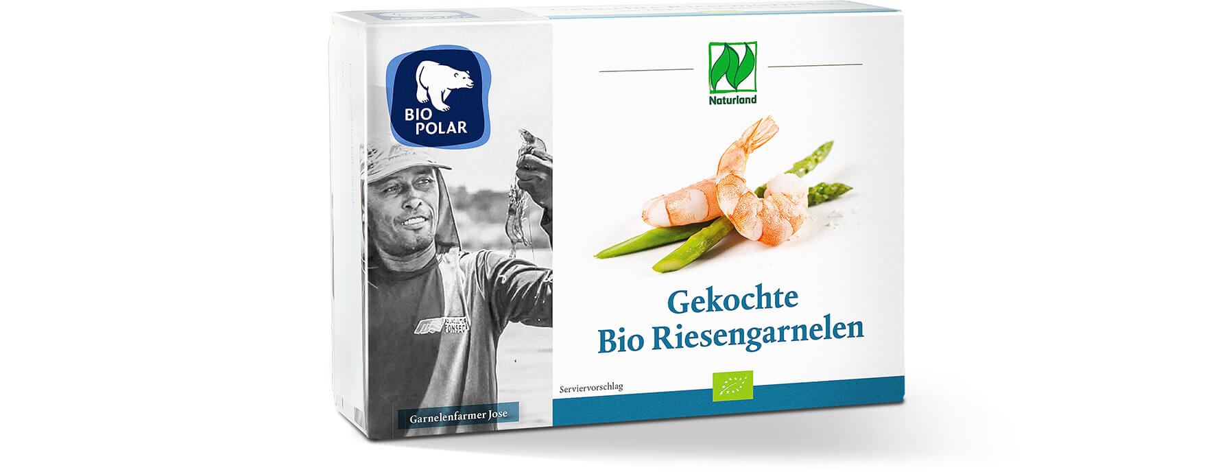 Pappkarton-Verpackung der gekochten Bio Riesengarnelen