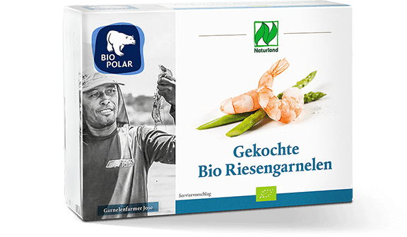 Pappkarton-Verpackung der gekochten Bio Riesengarnelen