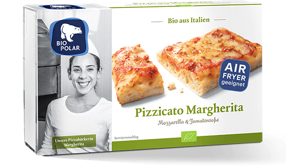 Verpackung Pizzicato Margherita mit Störer Airfryer geeignet
