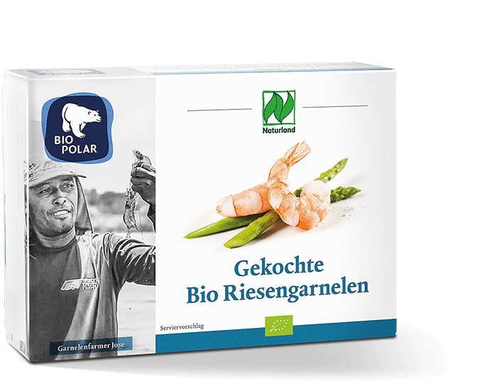 Verpackung Gekochte Bio Riesengarnelen